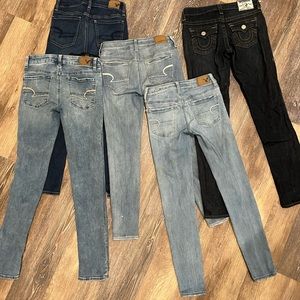 Bundle 5 pairs jeans American Eagle, True Religion